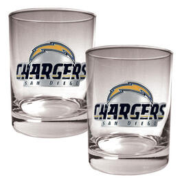 NFL San Diego Chargers 2pc. 14oz. Rocks Glass Set