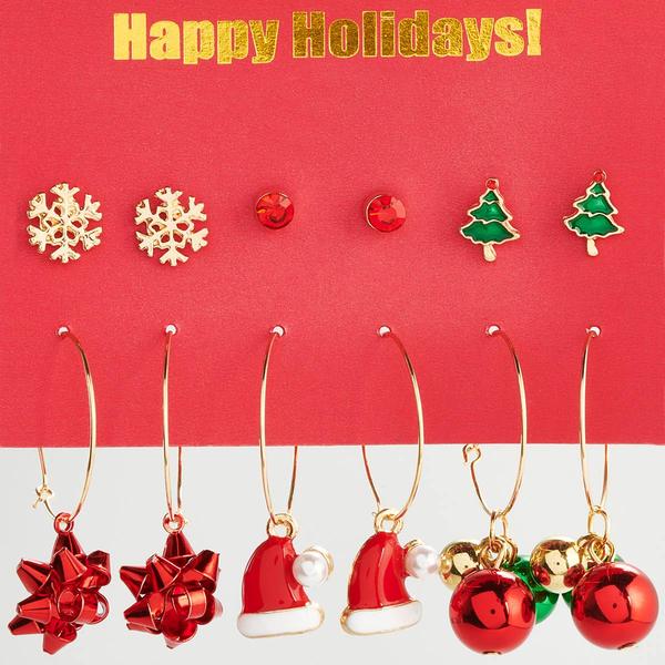 Season Greetings 6pr. Holiday Motif And Bells Earrings - image 