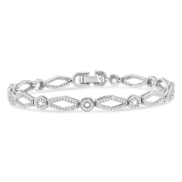 Haus of Brilliance Sterling SIlver 1 1/2ctw. Diamond Bracelet - image 