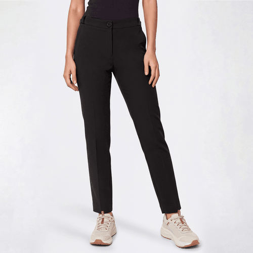 Womens DKNY Solid Button Tab Slim Trouser Pants - image 