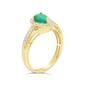 10kt. Gold Pear Emerald 1/5ctw. Diamond Ring - image 2