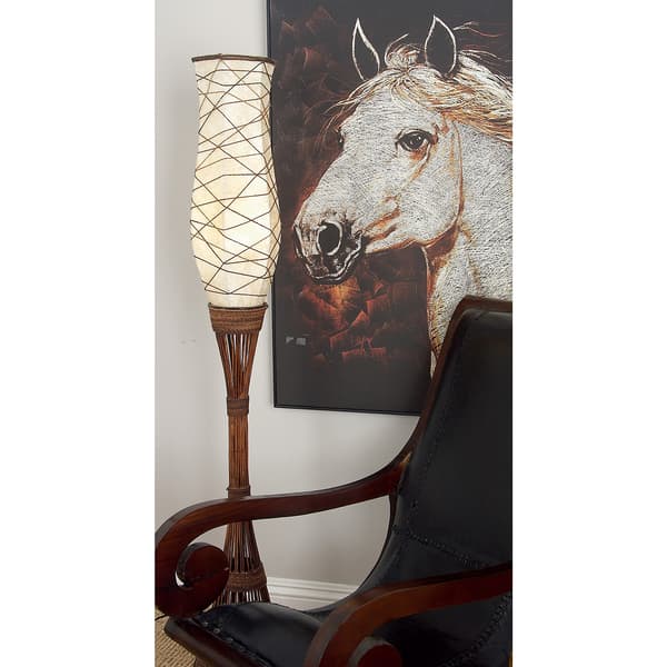 9th & Pike® Brown Bamboo Traditional Floor Lamp