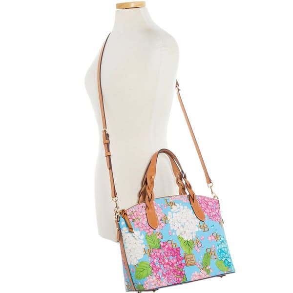 Dooney & Bourke Hydrangea Monogram Celeste Satchel