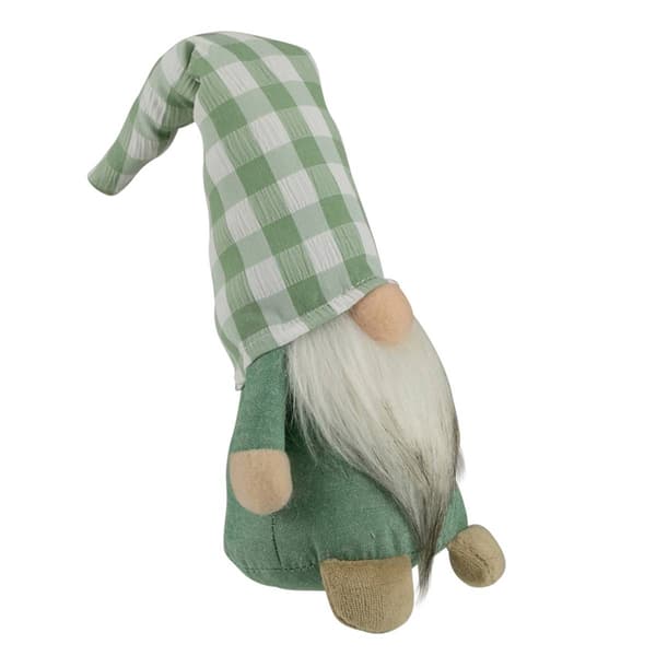Northlight Seasonal Spring Gnome with Green Plaid Hat