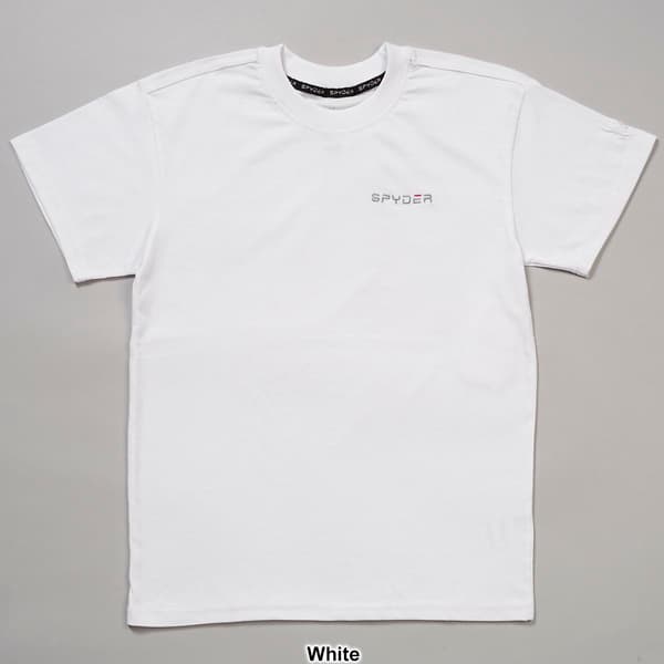 Mens Spyder Ribbed Crew Neck Solid Short Sleeve Tee