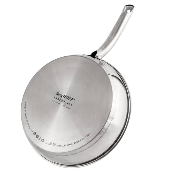 BergHOFF Belly Shape Stainless Steel 10.5in. Skillet with Lid