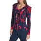 Womens Tommy Hilfiger Long Sleeve Ruffle Front Floral Blouse - image 1