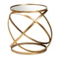 Baxton Studio Desma Gold Finished Metal/Mirrored Glass End Table - image 2