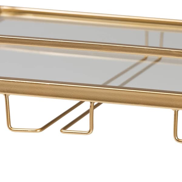 Baxton Studio Savannah Glam & Luxe Gold Metal Wine Cart