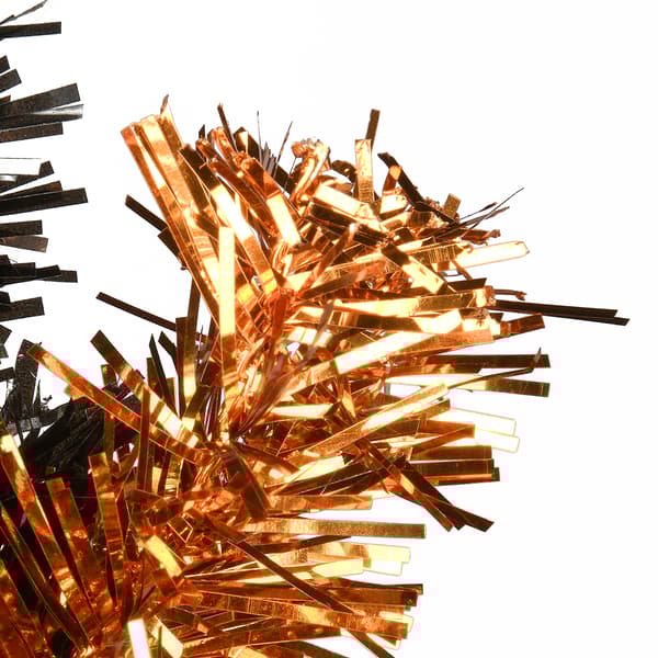 National Tree 2ft. Black and Orange Tinsel Tree