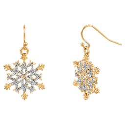 CZ Snowflake Earrings with Sparkling Stones