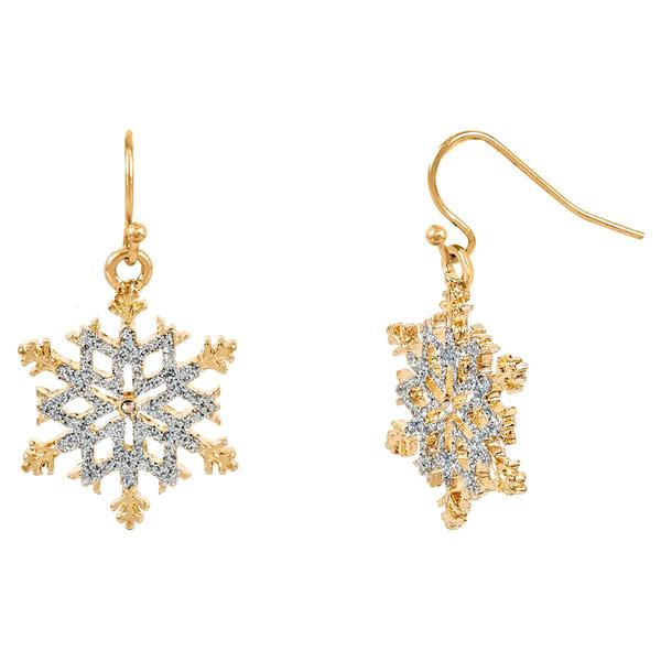 CZ Snowflake Earrings with Sparkling Stones