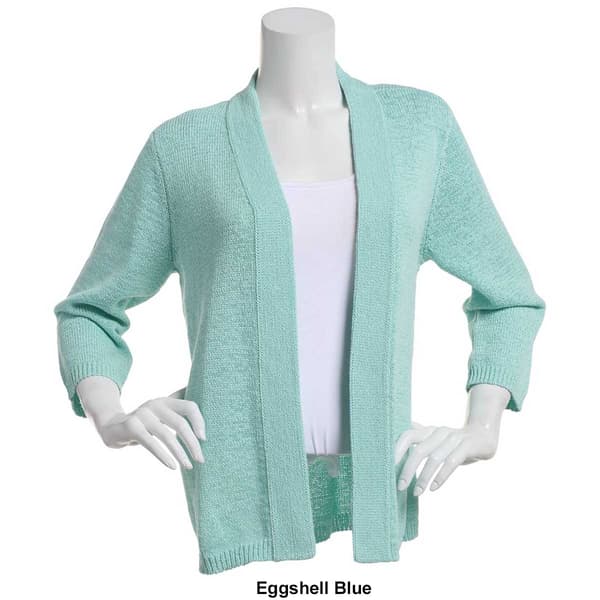 Plus Size Preswick & Moore 3/4 Sleeve Open Front Cardigan