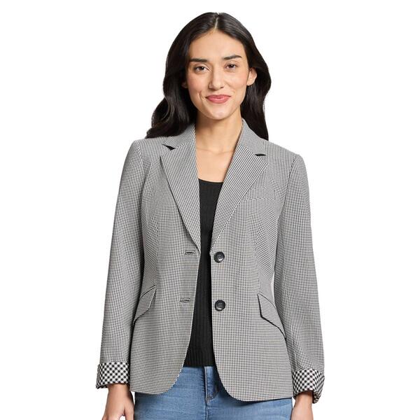 Womens Jones New York Long Sleeve Gingham Jacket - image 