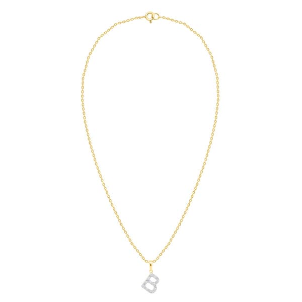 Nova Star® Gold Plated Lab-Grown Diamond Initial B Pendant