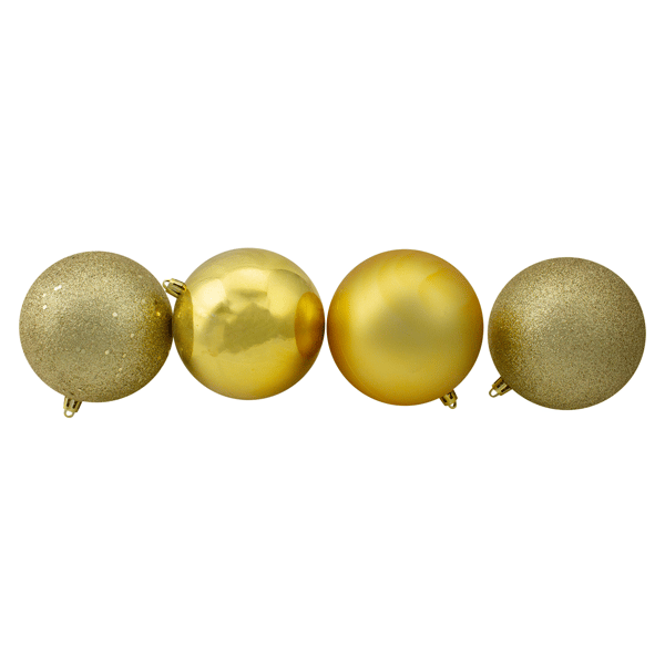 Northlight 12ct Gold Shatterproof 4-Finish Christmas Ornaments