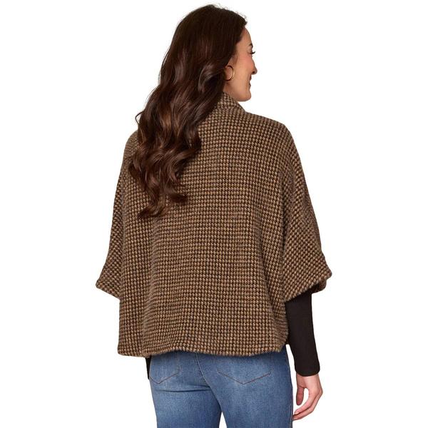 Womens Democracy Wide Collar Patch Pocket Woven Capelet Jacket