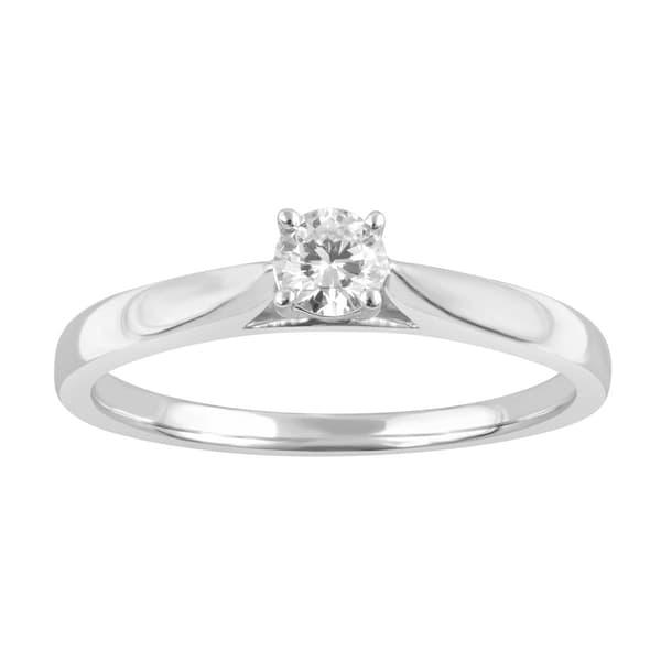 Nova Star(R) Sterling Silver Lab Grown Diamond Solitaire Ring - image 