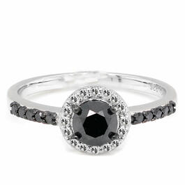 Diamond Classics&#40;tm&#41; 1.00ctw. Black & White Diamond Halo Ring