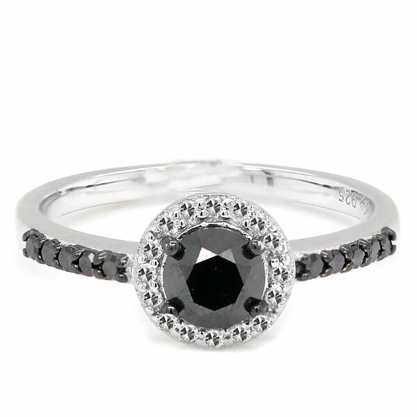 Diamond Classics&#40;tm&#41; 1.00ctw. Black & White Diamond Halo Ring - image 