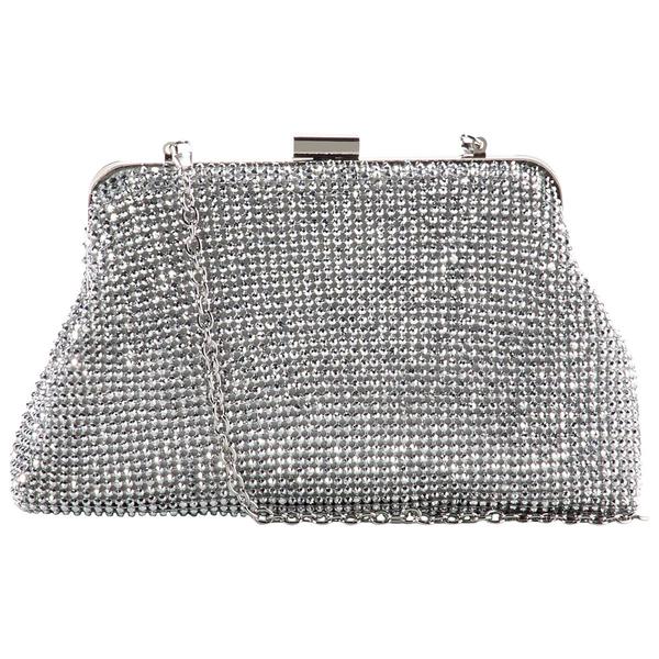 Jessica McClintock Phyllis Diamond Mesh Clutch - Gunmetal