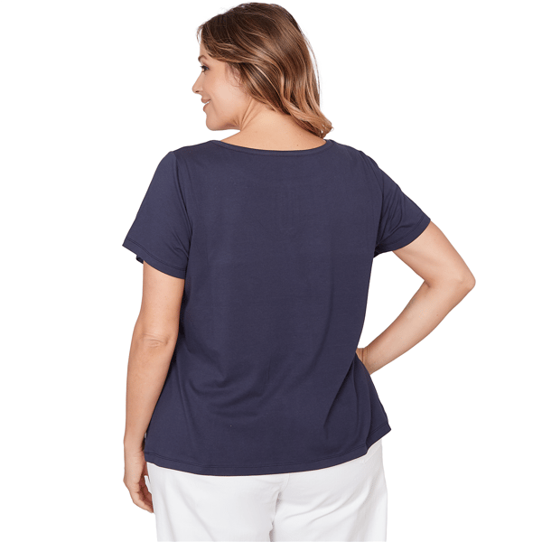 Plus Size Hearts of Palm Smooth Sailing Studded Keyhole Blouse