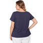 Plus Size Hearts of Palm Smooth Sailing Studded Keyhole Blouse - image 2