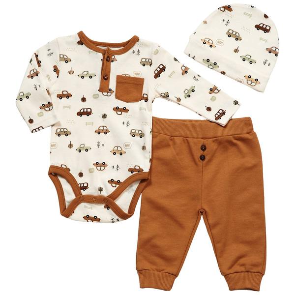 Baby Boy (NB-9M) Rene Rofe(R) 3pc. Cars Bodysuit & Pants Set - image 