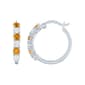 Gemstones Classics(tm) Citrine & White Sapphire Hoop Earrings - image 1