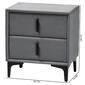 Baxton Studio Etienne Modern Slate Velvet Nightstand - image 11