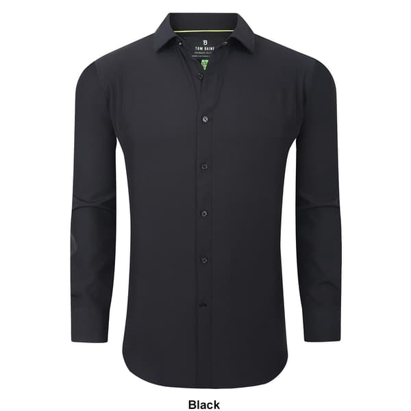 Mens Tom Baine Regular Fit Solid Stretch Long Sleeve Dress Shirt