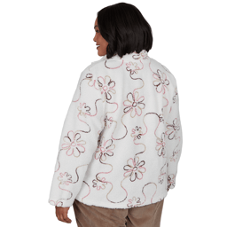 Plus Size Alfred Dunner Sunset Ridge Floral Sherpa Jacket