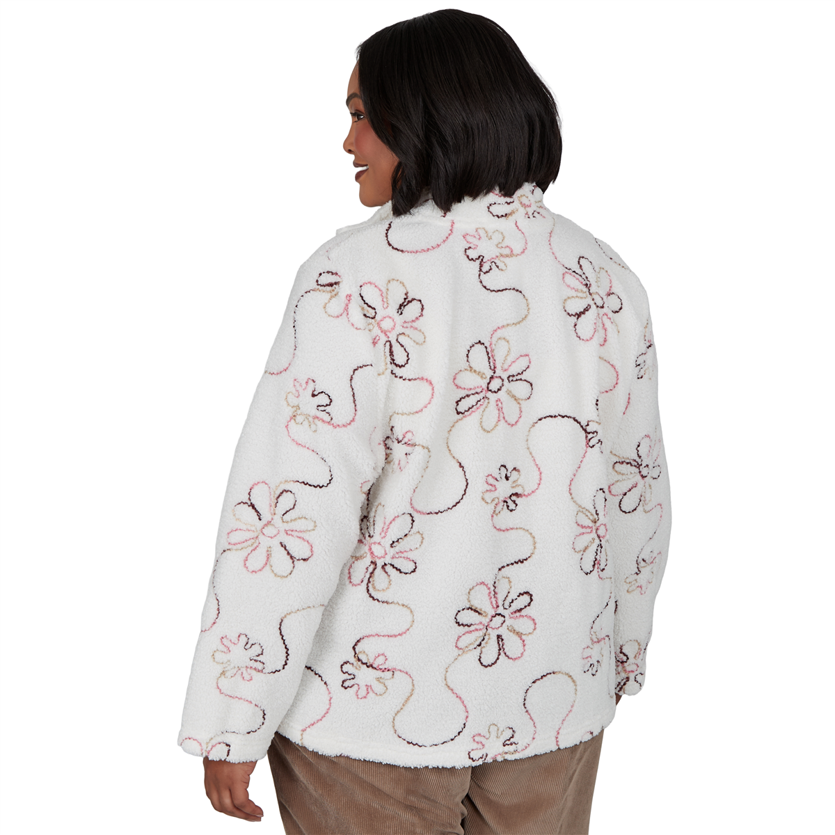 Plus Size Alfred Dunner Sunset Ridge Floral Sherpa Jacket