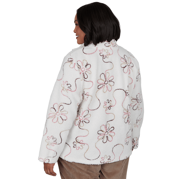 Plus Size Alfred Dunner Sunset Ridge Floral Sherpa Jacket