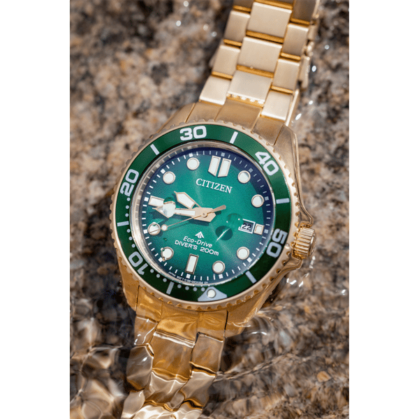 Mens Citizen® Eco-Drive Promaster Green Dial Watch - BN0262-59W