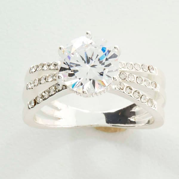 Ashley Cooper(tm) Silver Cubic Zirconia Pave Ring - image 