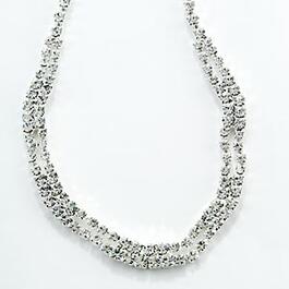 Rosa Rhinestones Crystal Wave Necklace
