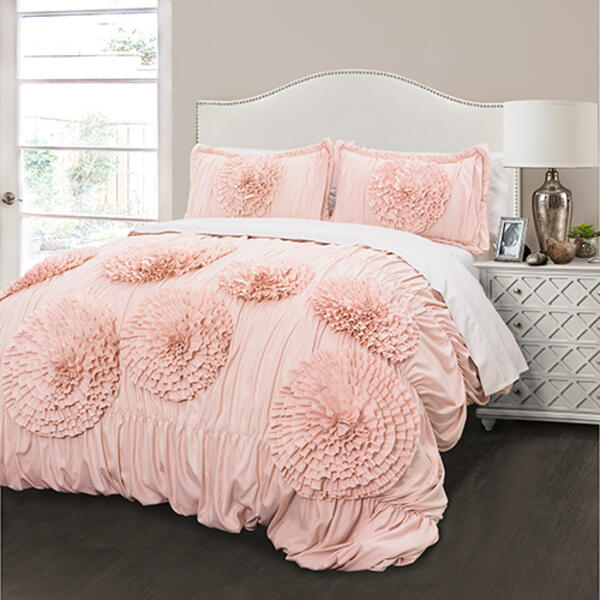 Lush Decor(R) Serena 3pc. Comforter Set - Pink Blush - image 