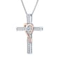 Nova Star(R) Lab Grown Diamond Heart Ribbon Cross Necklace - image 1