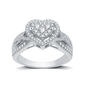 Nova Star&#40;R&#41; 1/2cttw. Lab Grown Diamond Heart Cluster Bridal Ring - image 1