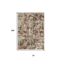 HomeRoots Modern Stain Resistant Abstract Washable Area Rug