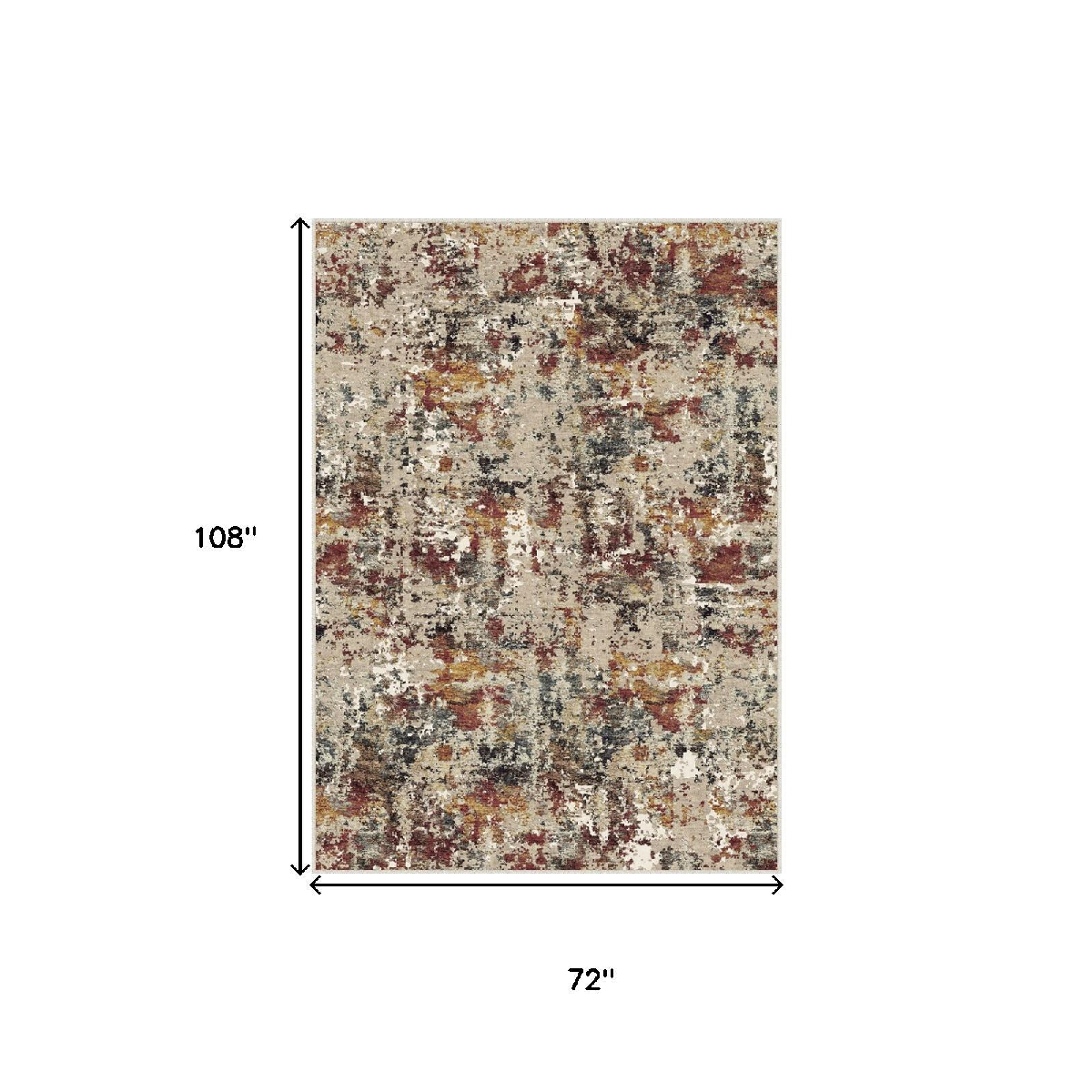 HomeRoots Modern Stain Resistant Abstract Washable Area Rug