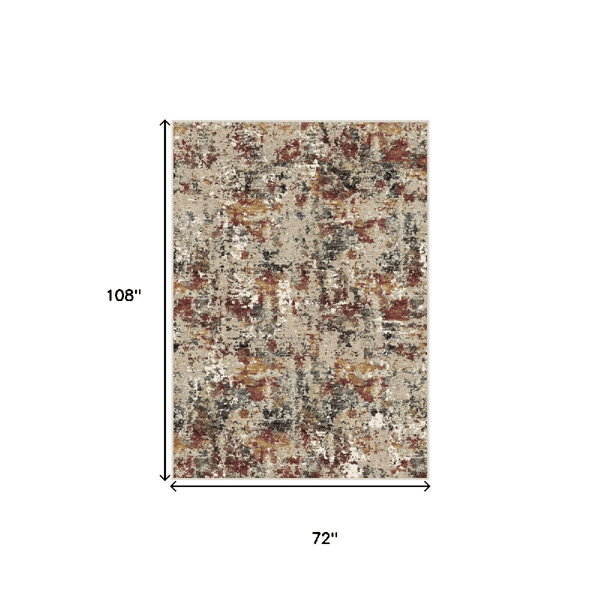 HomeRoots Modern Stain Resistant Abstract Washable Area Rug