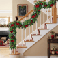 Puleo International 6ft. LED Roses & Pinecoes Adorned Garland - image 3