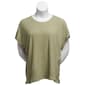 Plus Size FrenchTextured Knit Dolman Short Sleeve Blouse - image 1