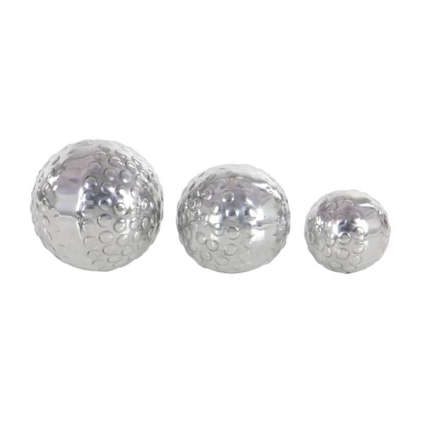 9th & Pike® Glam Silver Aluminum Decorative Orbs - Set of 3
