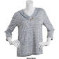 Petite Hasting & Smith 3/4 Sleeve Pleat Crossover V-Neck Tee - image 4