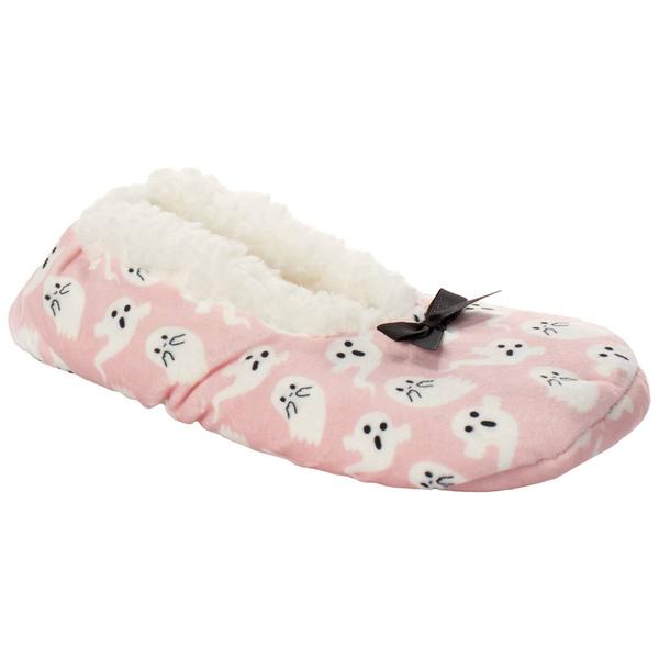 Womens Happy Halloween Ghost Slipper Socks
