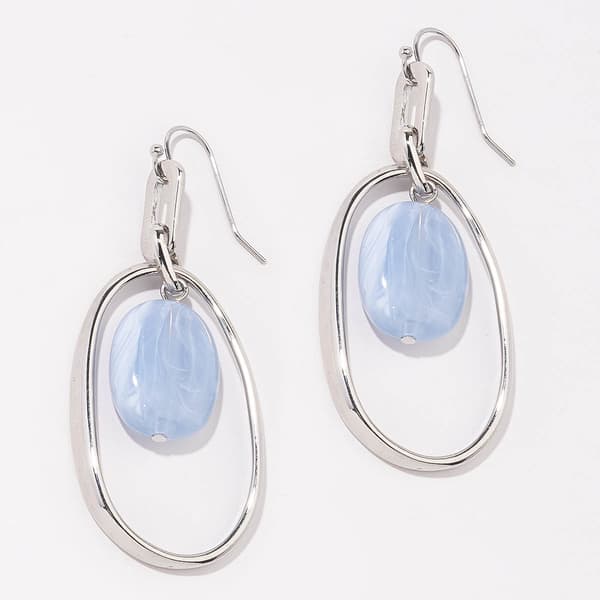 Ashley Cooper(tm) Oval Drop Earrings w/Light Blue Bead - image 
