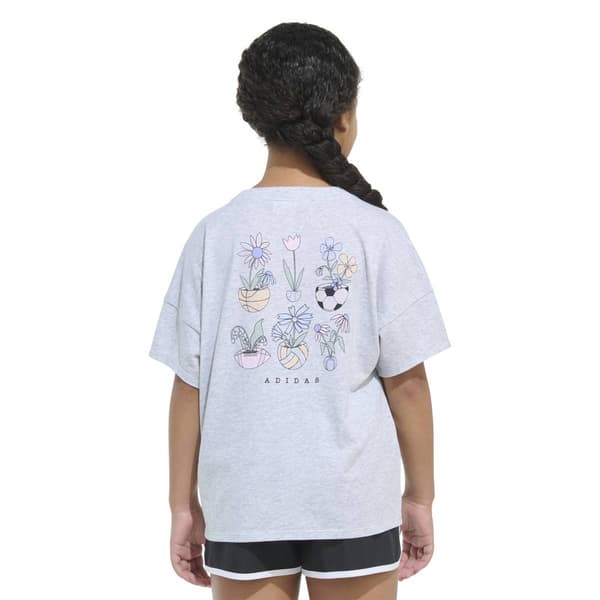 Girls (7-16) adidas® Heather Drop Shoulder Blooming Sports Tee